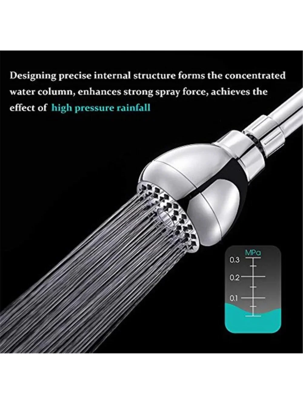 Fixed Shower Head High Pressure 3 Inch Showerhead Chrome